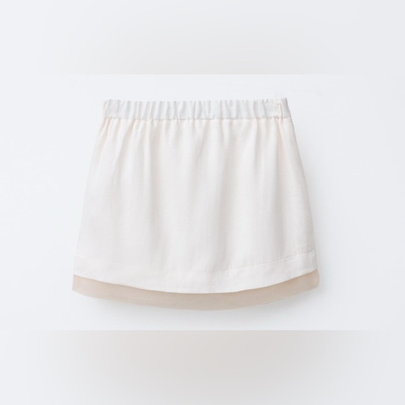 Zara Kids Cute cream Neutral Linen mini Skort For Girls- 18-24 Months - Picture 1 of 4